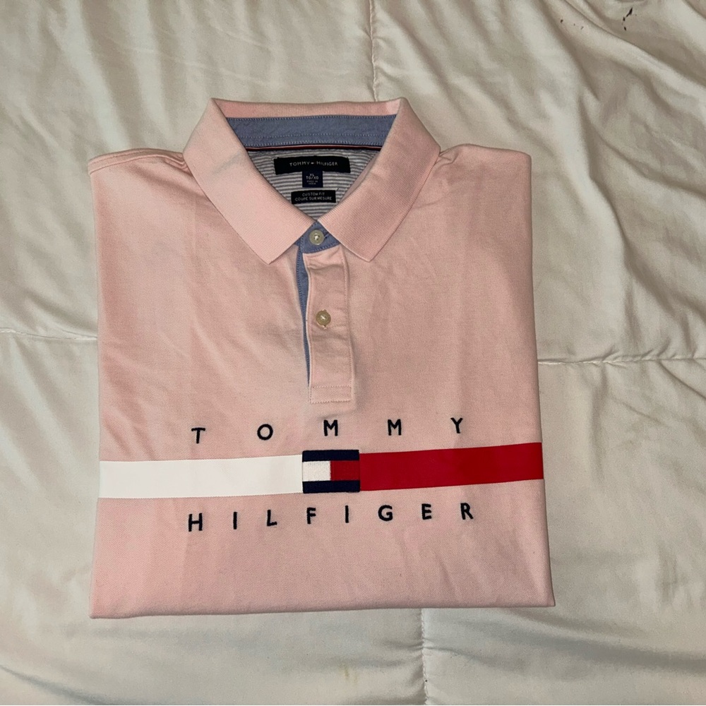 Tommy Hilfiger Light Pink Polo Shirt with Logo